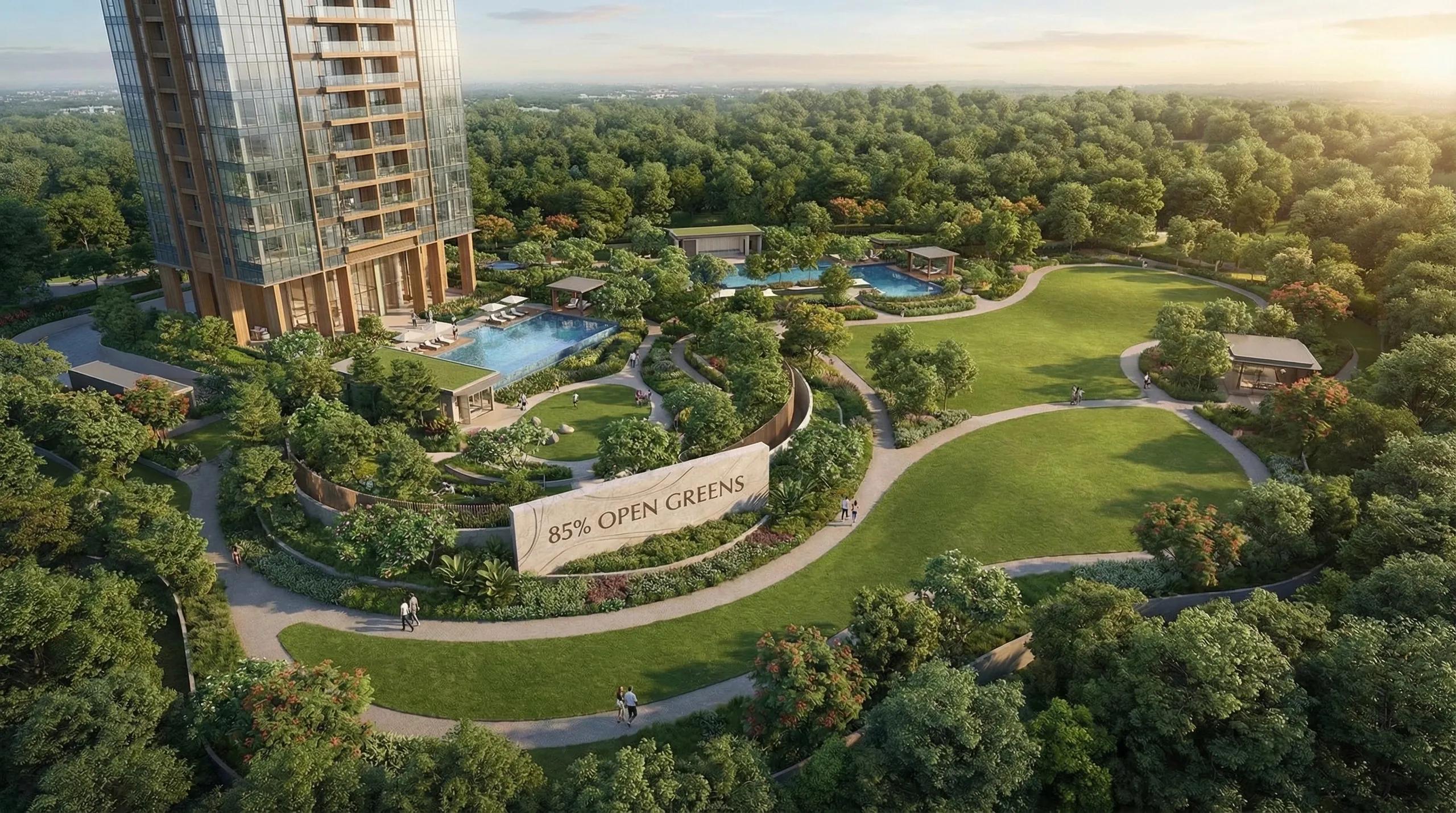DLF Arbour Aerial View with Open Greens