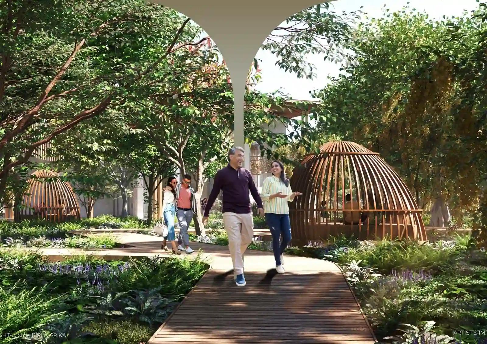 Wellness Walkway with Landscaped Pods
